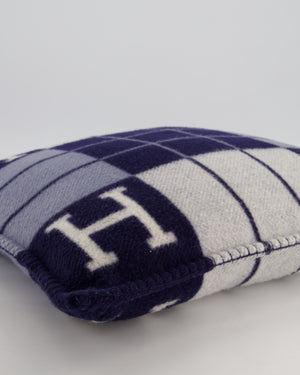 Hermès Avalon III Pillow in Écru, Blue and Gris Foncé