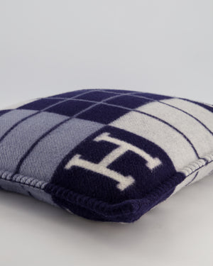 Hermès Avalon III Pillow in Écru, Blue and Gris Foncé
