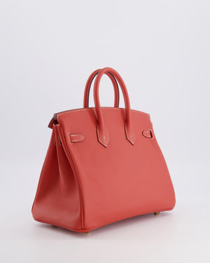Hermès Birkin 25 Retourne Bag in Sanguine Swift Leather with Gold Hardware
