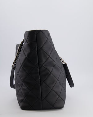 Chanel Black Caviar Leather Shopping Tote Bag with Ruthenium Hardware