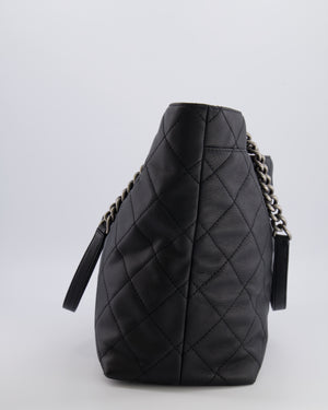 Chanel Black Caviar Leather Shopping Tote Bag with Ruthenium Hardware