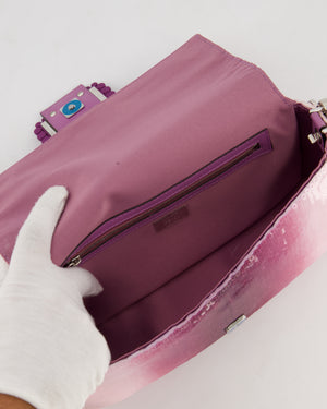 *COLLECTOR'S PIECE* Fendi x Sarah Jessica Parker Baguette Bag in Purple & Pink Degrade Sequins with Interchangeable Hardware