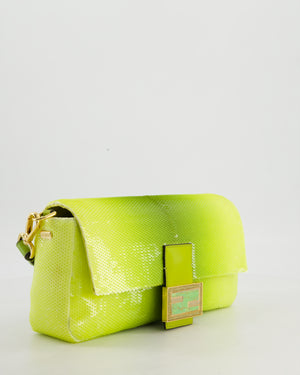 *COLLECTOR'S PIECE* Fendi x Sarah Jessica Parker Baguette Bag in Green Degrade Sequins with Interchangeable Hardware