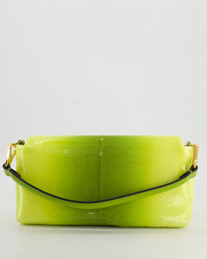 *COLLECTOR'S PIECE* Fendi x Sarah Jessica Parker Baguette Bag in Green Degrade Sequins with Interchangeable Hardware