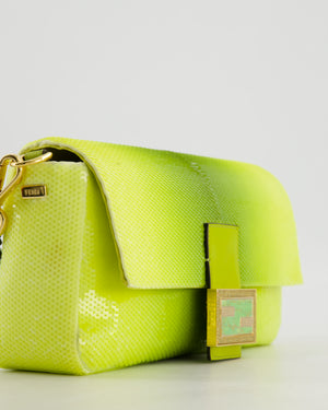 *COLLECTOR'S PIECE* Fendi x Sarah Jessica Parker Baguette Bag in Green Degrade Sequins with Interchangeable Hardware