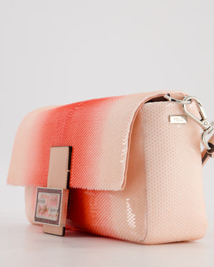 *COLLECTOR'S PIECE* Fendi x Sarah Jessica Parker Baguette Bag in Red & Pink Degrade Sequins with Interchangeable Hardware