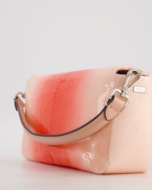 *COLLECTOR'S PIECE* Fendi x Sarah Jessica Parker Baguette Bag in Red & Pink Degrade Sequins with Interchangeable Hardware