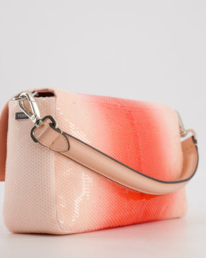 *COLLECTOR'S PIECE* Fendi x Sarah Jessica Parker Baguette Bag in Red & Pink Degrade Sequins with Interchangeable Hardware