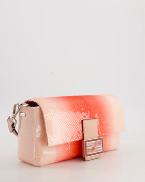 *COLLECTOR'S PIECE* Fendi x Sarah Jessica Parker Baguette Bag in Red & Pink Degrade Sequins with Interchangeable Hardware