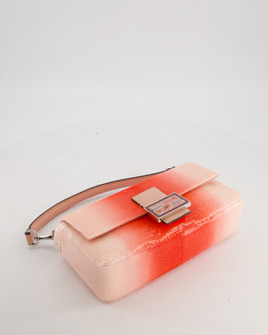 *COLLECTOR'S PIECE* Fendi x Sarah Jessica Parker Baguette Bag in Red & Pink Degrade Sequins with Interchangeable Hardware