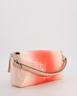 *COLLECTOR'S PIECE* Fendi x Sarah Jessica Parker Baguette Bag in Red & Pink Degrade Sequins with Interchangeable Hardware