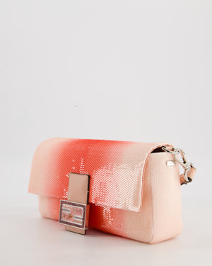*COLLECTOR'S PIECE* Fendi x Sarah Jessica Parker Baguette Bag in Red & Pink Degrade Sequins with Interchangeable Hardware
