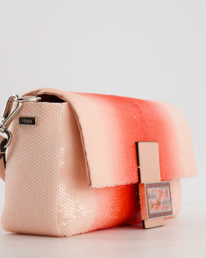 *COLLECTOR'S PIECE* Fendi x Sarah Jessica Parker Baguette Bag in Red & Pink Degrade Sequins with Interchangeable Hardware