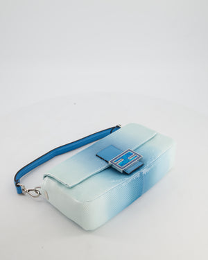 *COLLECTOR'S PIECE* Fendi x Sarah Jessica Parker Baguette Bag in Blue & White Degrade Sequins with Interchangeable Hardware