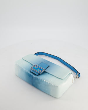*COLLECTOR'S PIECE* Fendi x Sarah Jessica Parker Baguette Bag in Blue & White Degrade Sequins with Interchangeable Hardware
