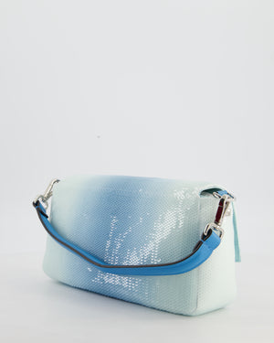 *COLLECTOR'S PIECE* Fendi x Sarah Jessica Parker Baguette Bag in Blue & White Degrade Sequins with Interchangeable Hardware