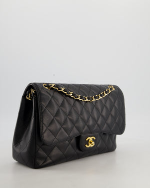 Chanel Black Jumbo Classic Double Flap Bag in Caviar Leather with Gold Hardware