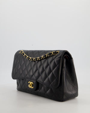 Chanel Black Jumbo Classic Double Flap Bag in Caviar Leather with Gold Hardware