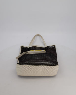 Chanel Vintage Black 2004 Mesh Tennis Shopper Tote Bag with a Green Tennis Ball Pouch and CC Logo