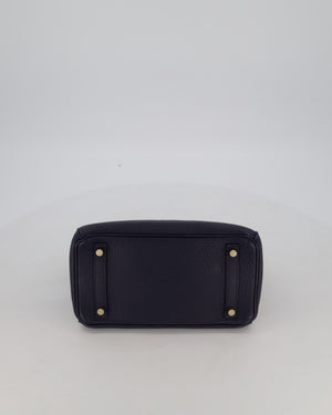 *FIRE PRICE* Hermès Birkin 25 Retourne Bag in Bleu Nuit Togo Leather with Gold Hardware