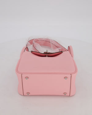 *SUPER HOT* Hermès Mini Lindy II Bag in Rose Sakura Taurillon Clemence Leather with Palladium Hardware