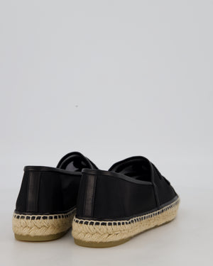 Chanel Black Leather and Mesh Espadrilles CC Logo Size EU 41