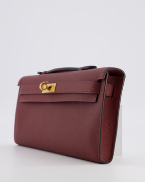 *RARE* Hermès Kelly Cut Bag in Rouge H Epsom Leather with Gold Hardware