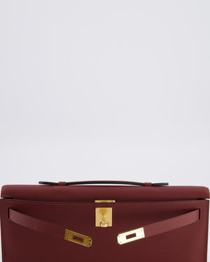 *RARE* Hermès Kelly Cut Bag in Rouge H Epsom Leather with Gold Hardware