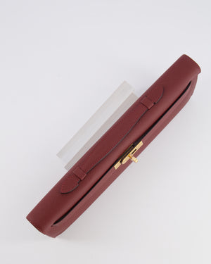 *RARE* Hermès Kelly Cut Bag in Rouge H Epsom Leather with Gold Hardware