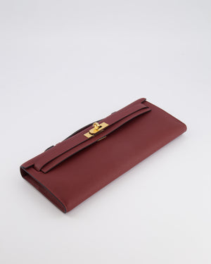 *RARE* Hermès Kelly Cut Bag in Rouge H Epsom Leather with Gold Hardware