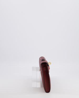 *RARE* Hermès Kelly Cut Bag in Rouge H Epsom Leather with Gold Hardware