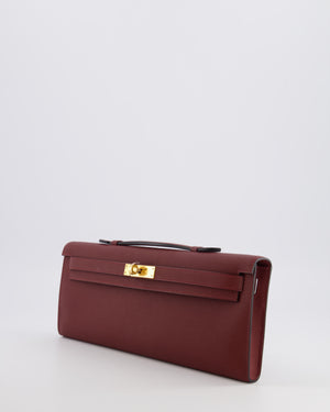 *RARE* Hermès Kelly Cut Bag in Rouge H Epsom Leather with Gold Hardware