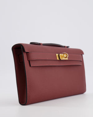 *RARE* Hermès Kelly Cut Bag in Rouge H Epsom Leather with Gold Hardware
