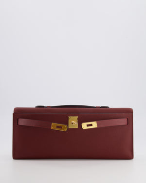 *RARE* Hermès Kelly Cut Bag in Rouge H Epsom Leather with Gold Hardware