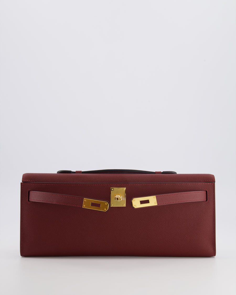 *RARE* Hermès Kelly Cut Bag in Rouge H Epsom Leather with Gold Hardware