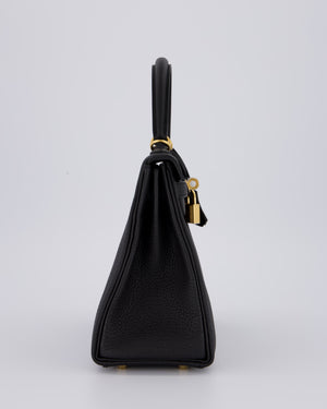 Hermès Kelly 25 Retourne Bag in Noir Togo Leather and Gold Hardware