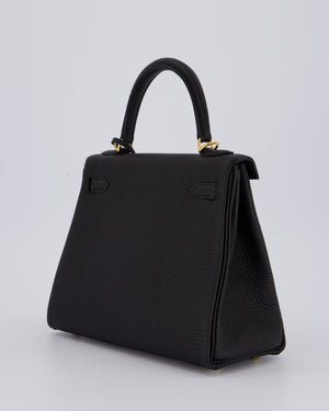 Hermès Kelly 25 Retourne Bag in Noir Togo Leather and Gold Hardware