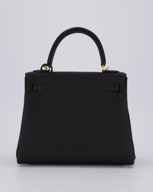 Hermès Kelly 25 Retourne Bag in Noir Togo Leather and Gold Hardware