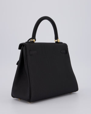 Hermès Kelly 25 Retourne Bag in Noir Togo Leather and Gold Hardware
