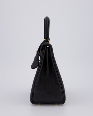 Hermès Kelly 25 Retourne Bag in Noir Togo Leather and Gold Hardware