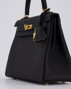 Hermès Kelly 25 Retourne Bag in Noir Togo Leather and Gold Hardware