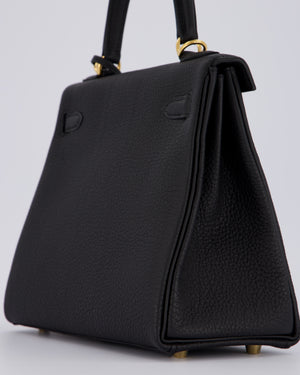 Hermès Kelly 25 Retourne Bag in Noir Togo Leather and Gold Hardware