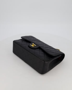 Chanel Black Jumbo Classic Double Flap Bag in Caviar Leather with Gold Hardware