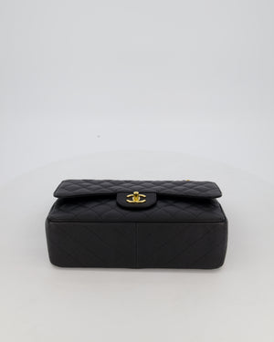 Chanel Black Jumbo Classic Double Flap Bag in Caviar Leather with Gold Hardware
