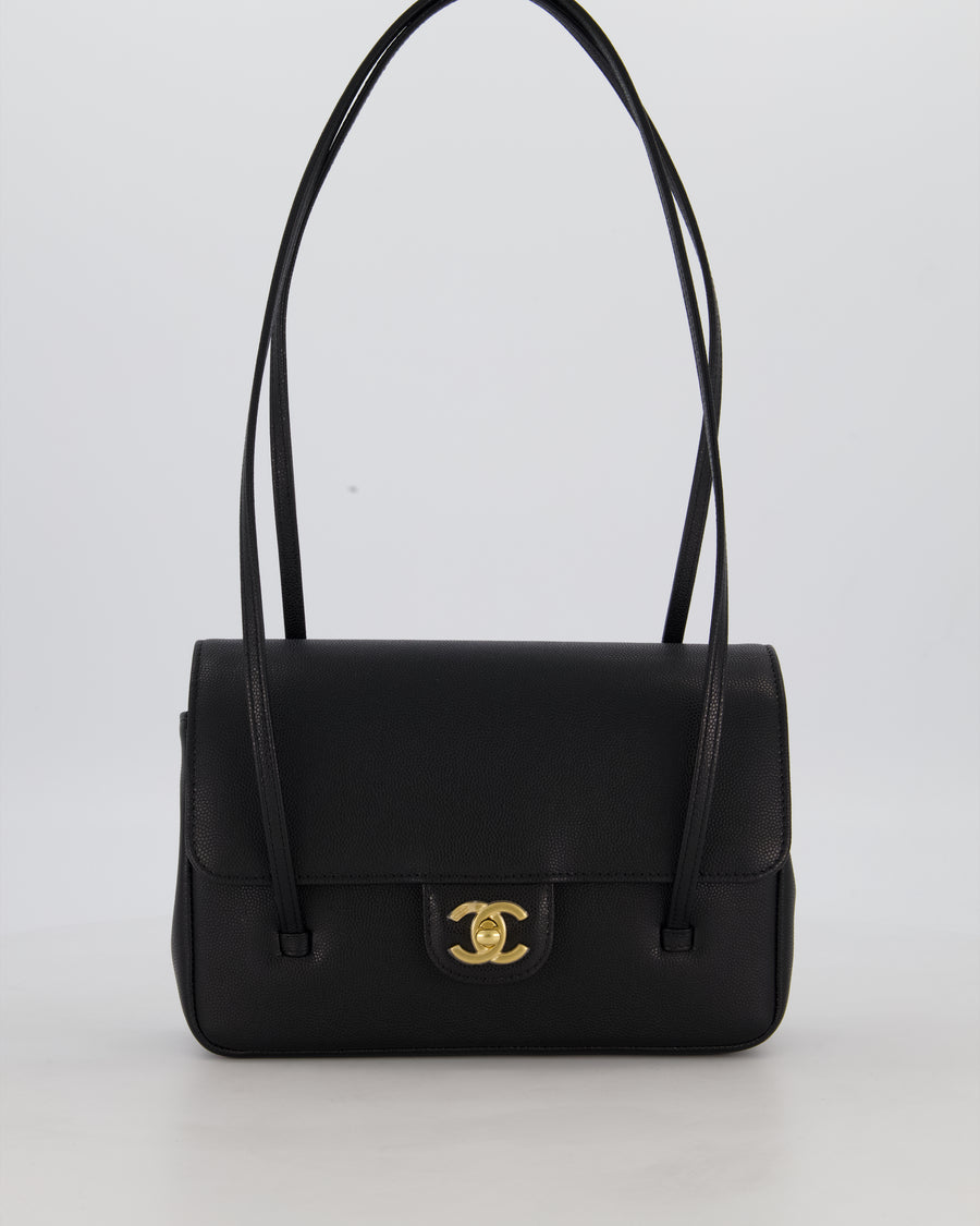 *RARE* Chanel 26P Preppy Coco Small Flap Bag in Shiny Caviar Leather with Gold Hardware