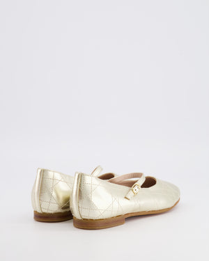 Christian Dior Kids Gold Ballet Flat Shoes Size 33 RRP £440