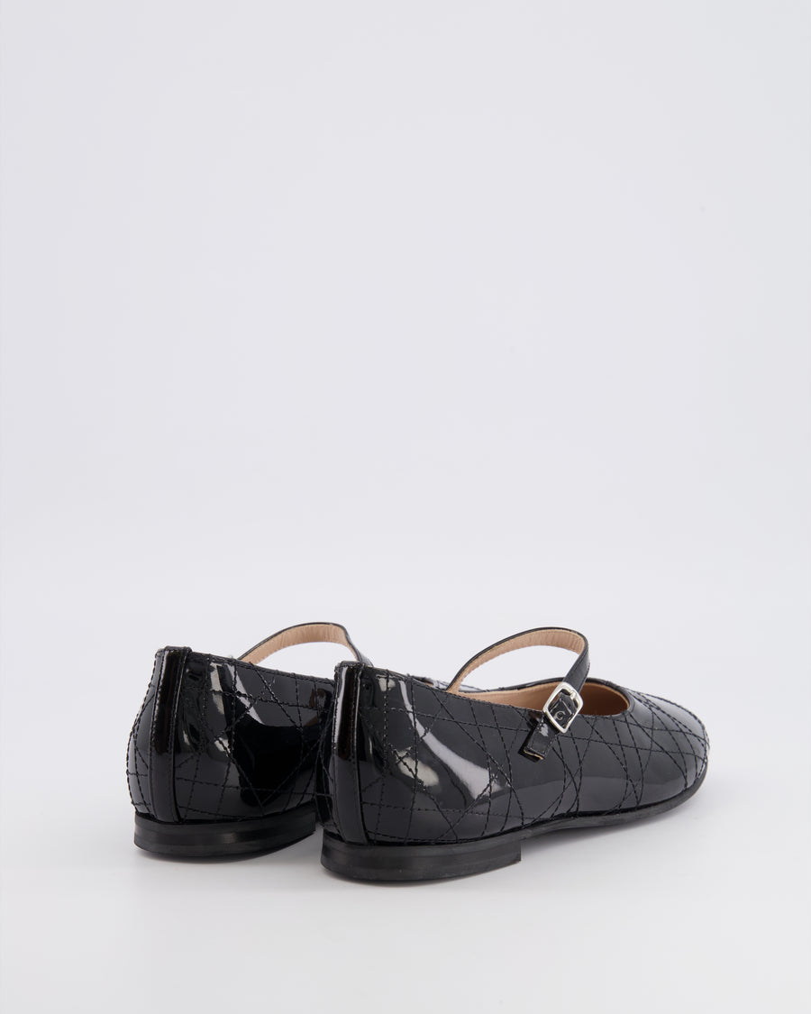 Christian Dior Kids Black Patent Ballet Flat Shoes Size 34 RRP £440