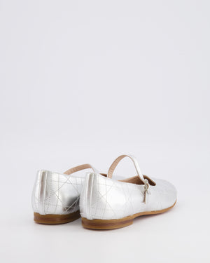 Christian Dior Kids Silver Ballet Flat Shoes Size 34 RRP £440