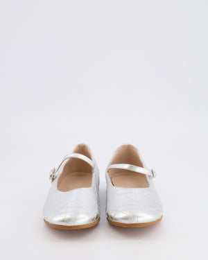 Christian Dior Kids Silver Ballet Flat Shoes Size 34 RRP £440