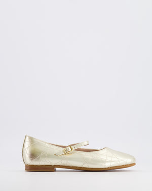 Christian Dior Kids Gold Ballet Flat Shoes Size 33 RRP £440